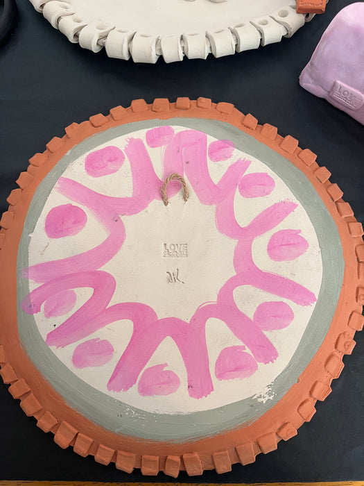 Hand Sculptured Palm Tree Wall Decoration Round