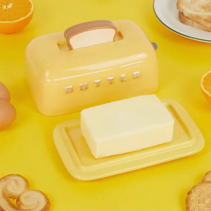 Toasty Ceramic Butter Dish Yellow