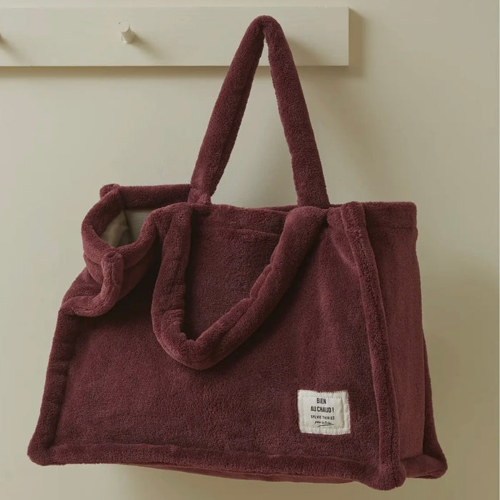 Fleece Aubergine Tote Bag