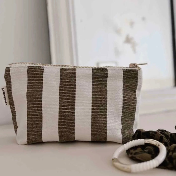 Rose in April Olive Pouch