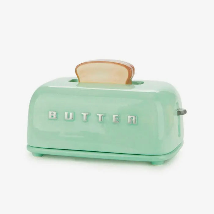 Toasty Ceramic Butter Dish Mint