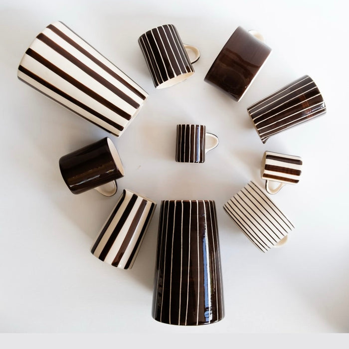 Musango Large Mug Choclate Stripe