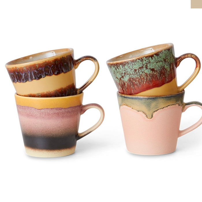 HKliving 70s Ceramics of 4 Cappuccino Mugs