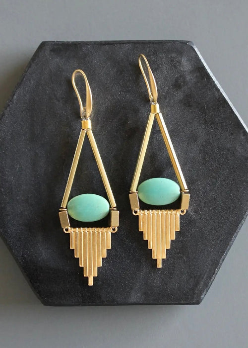 Turquoise Art Deco Earrings