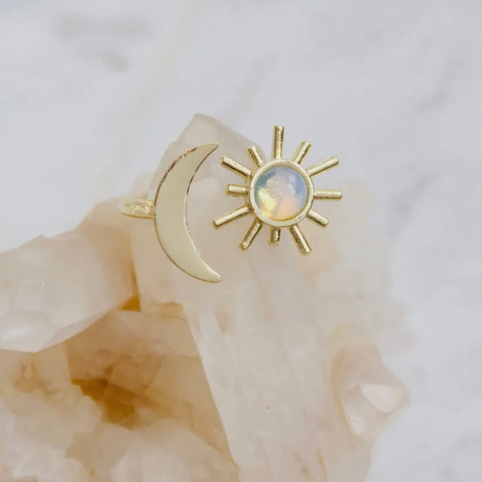Sun and Moon Stone Ring