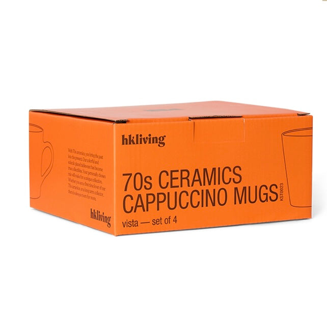HKliving 70s Ceramics of 4 Cappuccino Mugs