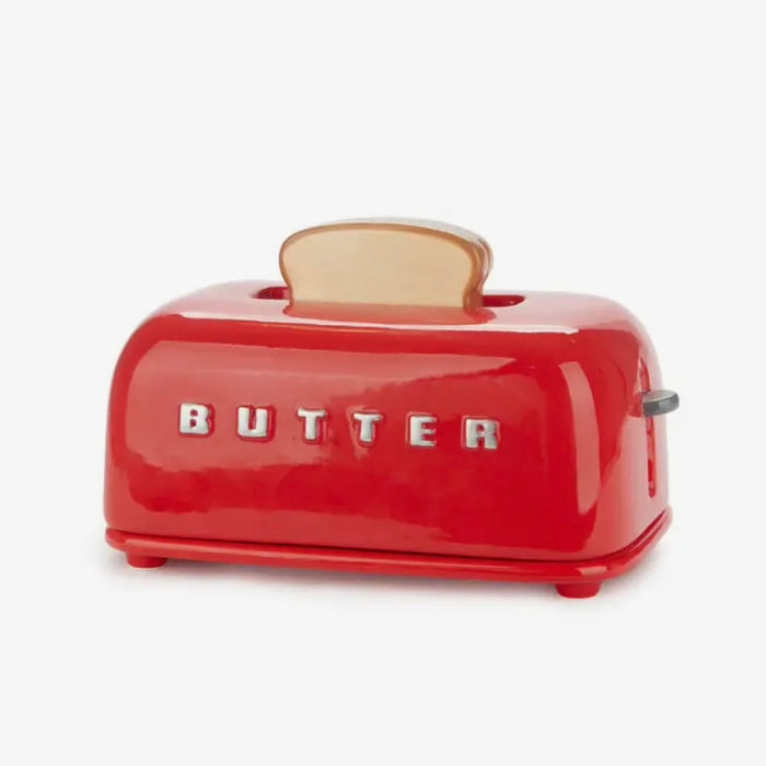 Toasty Ceramic Butter Dish Red