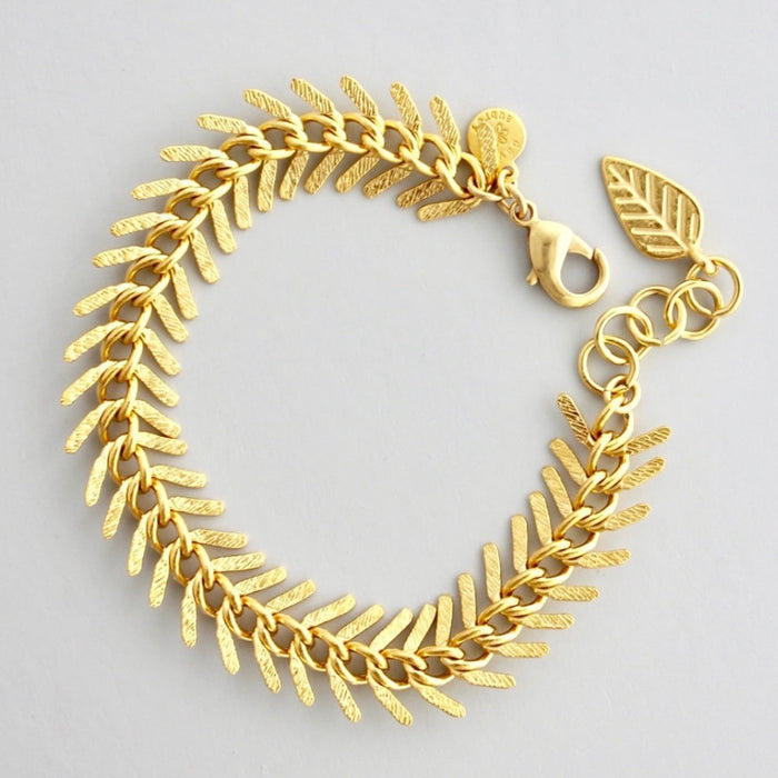 Gold Plated Fishbone Bracelet