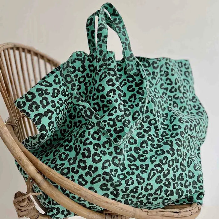 Rose in April Turquoise Oversize Tote Bag