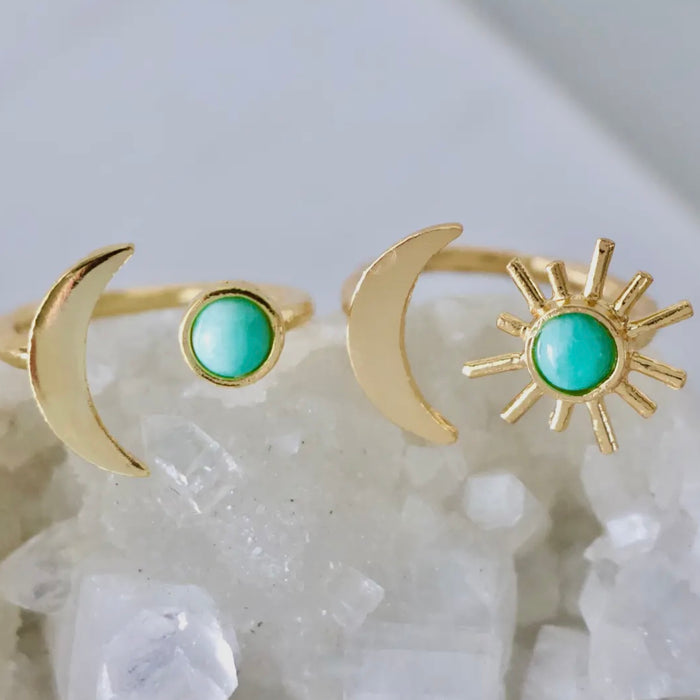 Sun and Moon Stone Ring