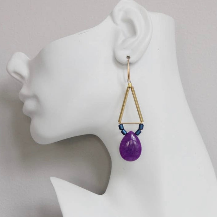 Blue and Purple Geometric Earrings