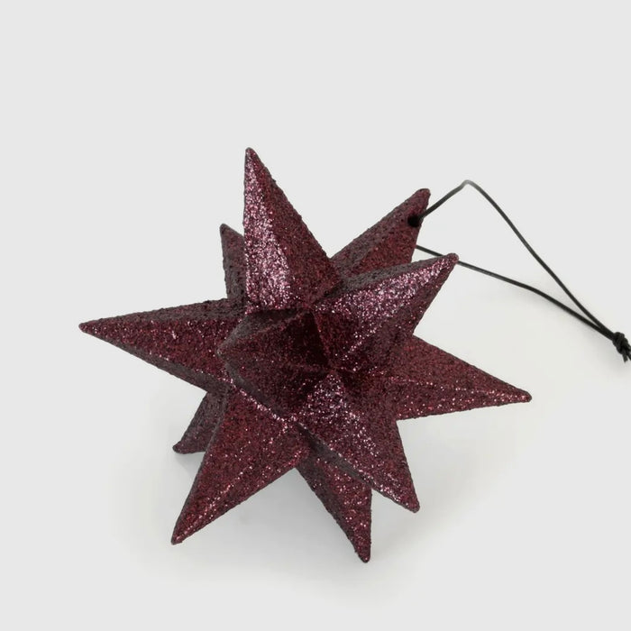 Polygon Star Bauble Red Wine