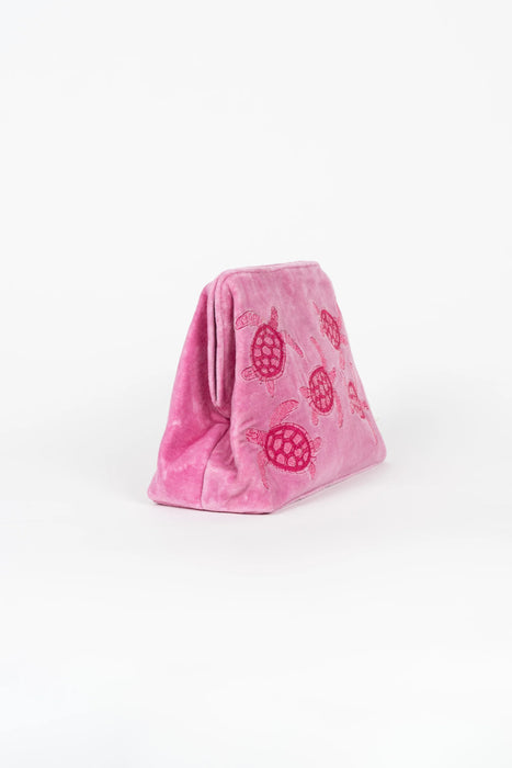 Maui Velvet Clutch Bag Pink