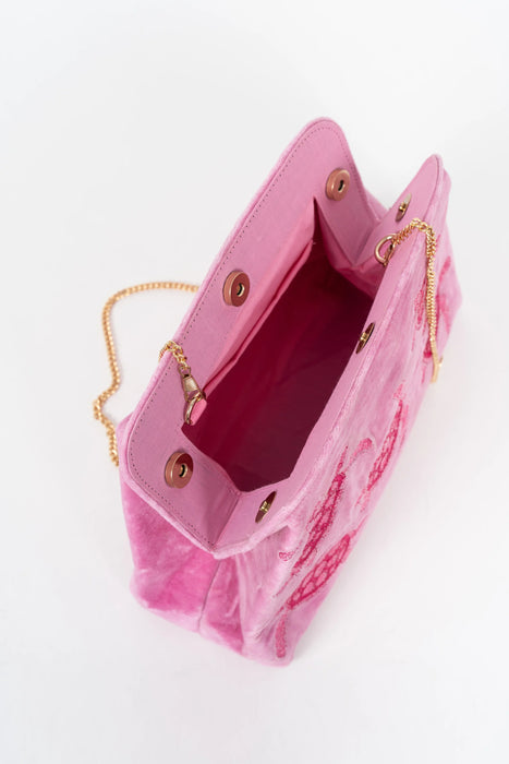 Maui Velvet Clutch Bag Pink