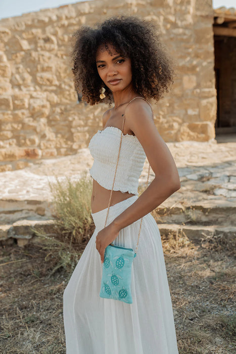 Crossbody Maui Velvet Bag Aqua