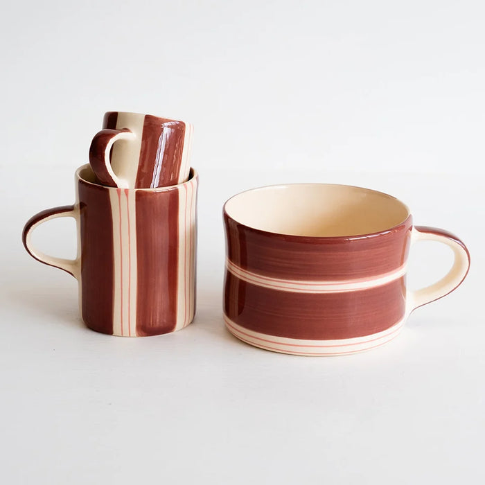 Musango Large Twin Stripe Mug Paprika