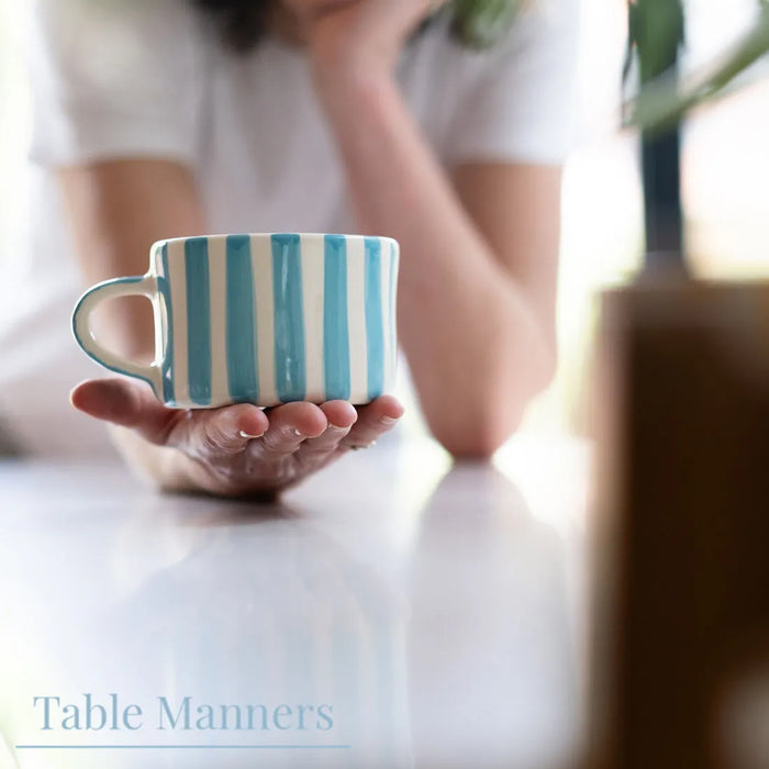 Musango Large Mug Turquoise Stripe