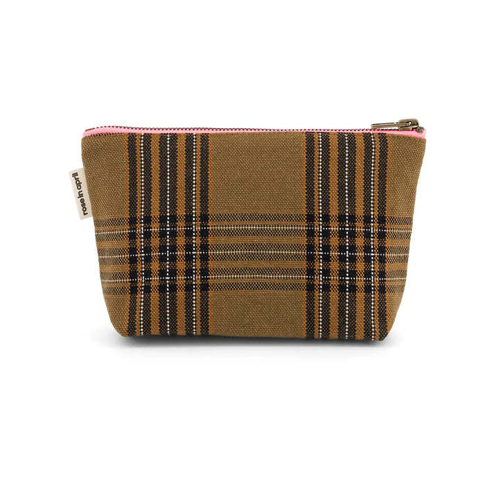 Rose in April Brick Tartan Pouch