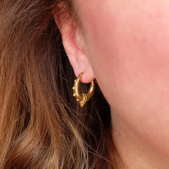 Tribal Spike Hoop Earrings