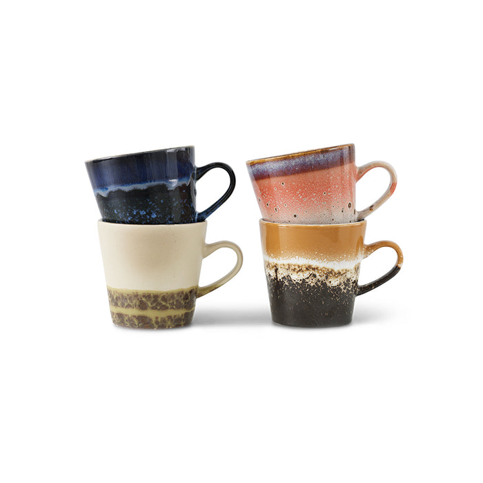 HKliving 70s Ceramics of 4 Americano Mugs Pegasus
