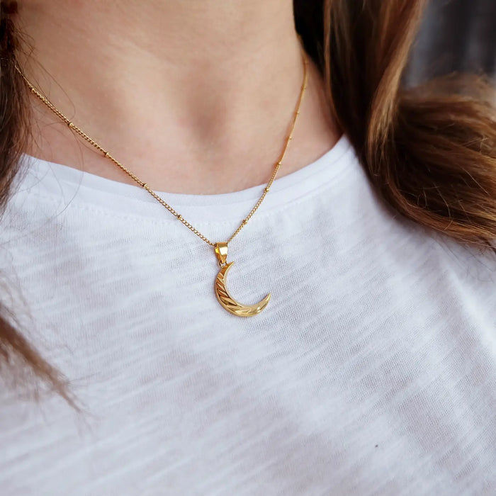 Gold Crescent Moon Necklace