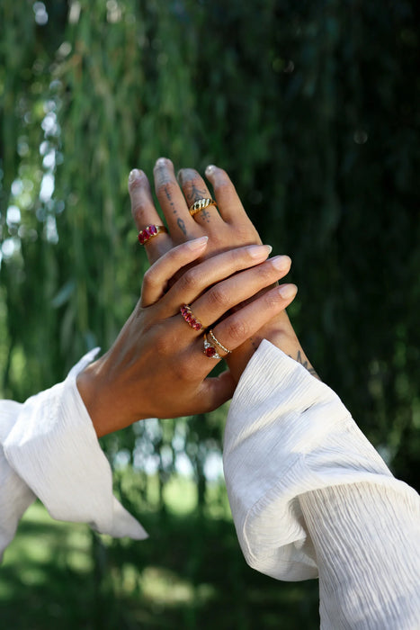 Oval Stone Ring Pink