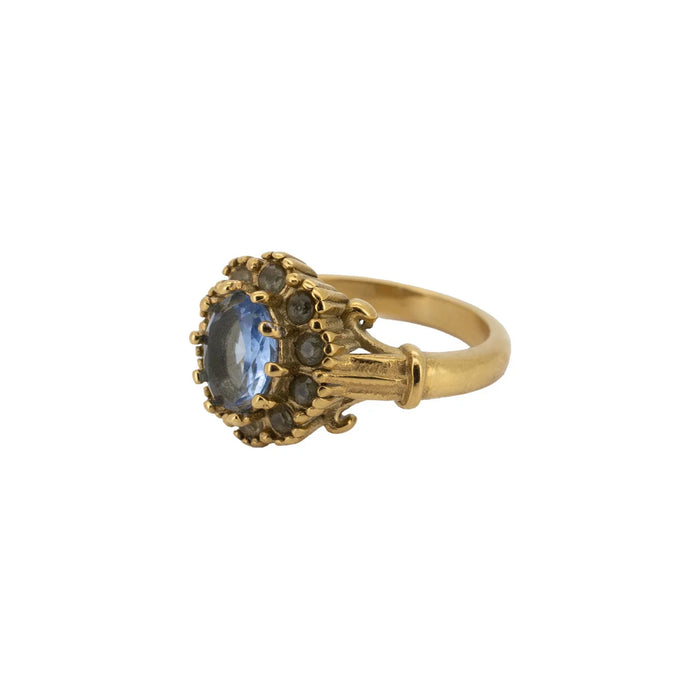 Round Halo Ring Blue
