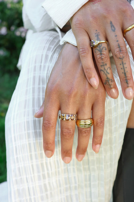Oval Stone Ring Taupe