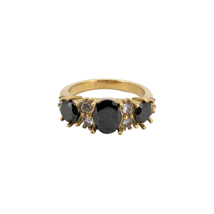 Vintage Style Stone Ring Black
