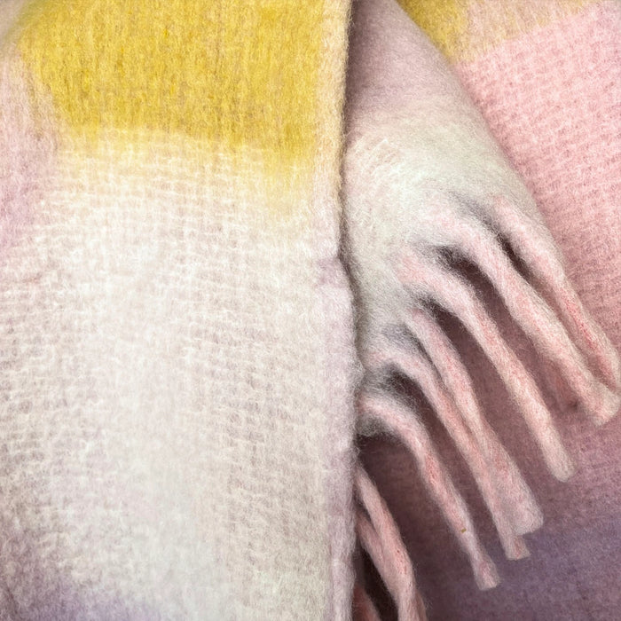 Soft Recycled Zapotec Throw Lilac Yellow
