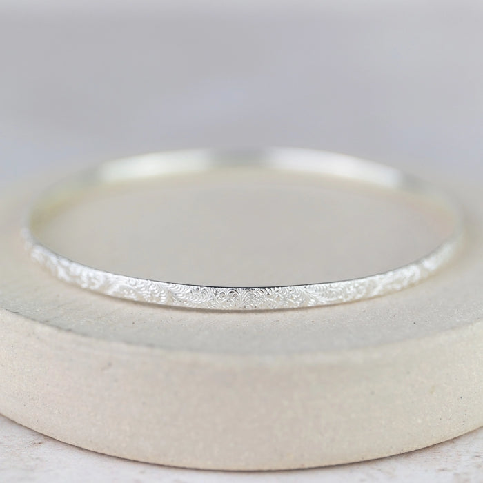 Sterling Silver Textured Bangle