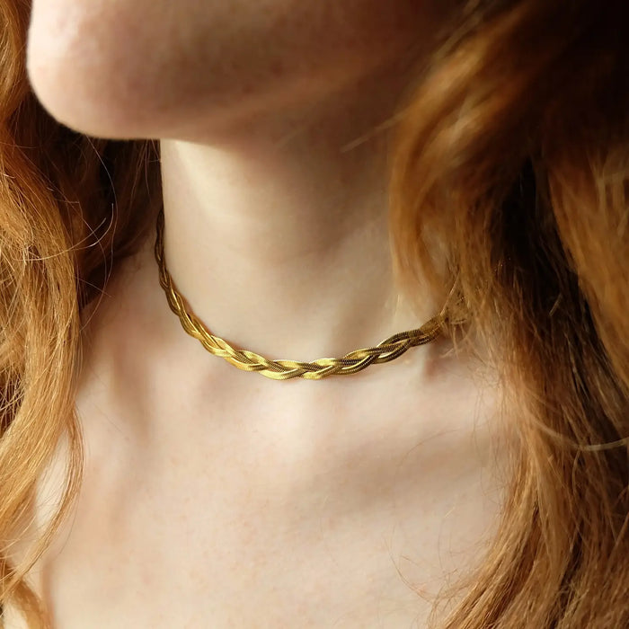 Plaited Snake Chain Necklace