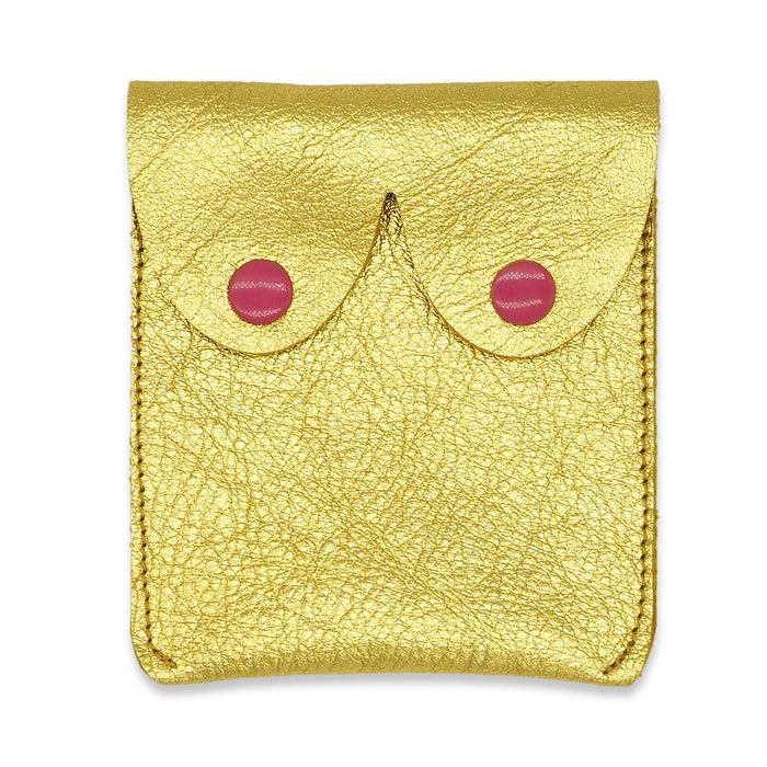 Leather Boob Purse Gold