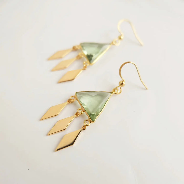 Green Gemstone Earrings
