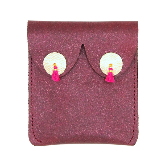 Leather Boob Purse with Tassles
