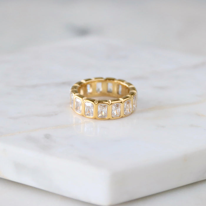 Diamante Stack Gold Plated Ring
