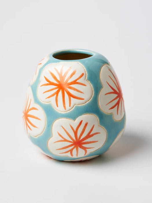 Pollen White Hibiscus Bud Vase