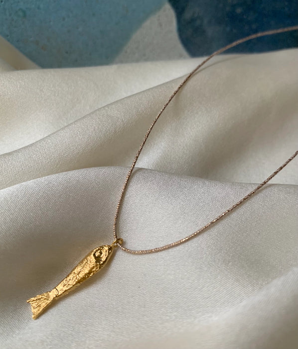 Sophie Deschamps Gold Plated Fish Necklace