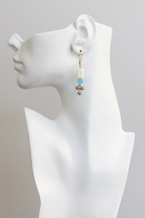 Lavender and Capri Blue Earrings
