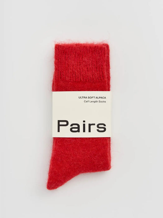 Pairs Soft Alpaca Socks Red