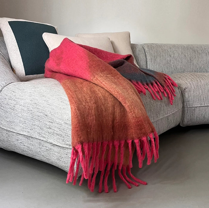 Soft Recycled Zapotec Throw Hot Pink