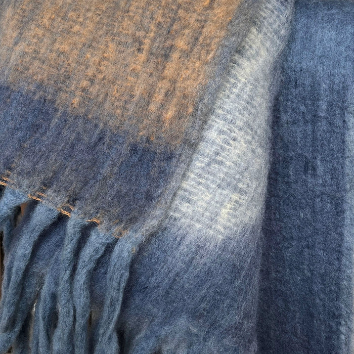 Soft Recycled Zapotec Throw Blues