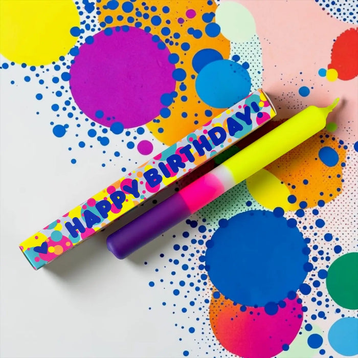 Dip Dye Candle Happy Birthday