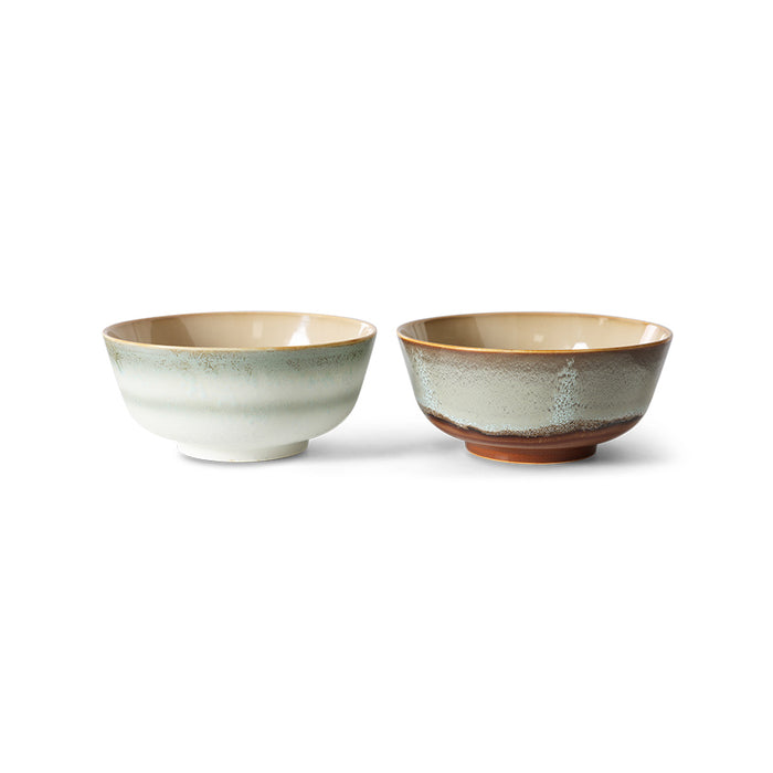 HKliving 70s Ceramics - Ceramic Ramen Bowls x 2