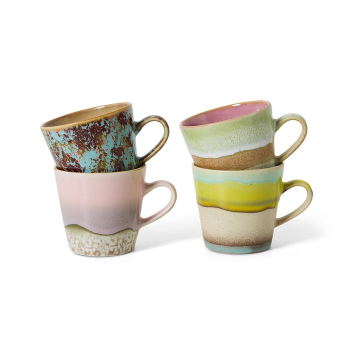 HKliving 70s Ceramics of 4 Americano Mugs