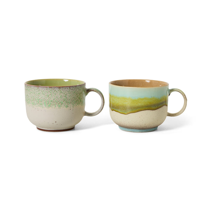 HKliving 70s Ceramics - Ceramic Set of 2 Tea Cups