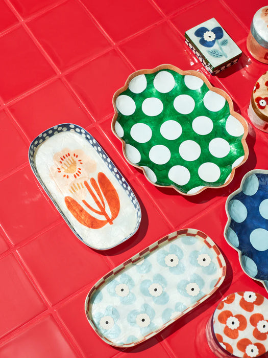 Paradise Green Scallop Tray