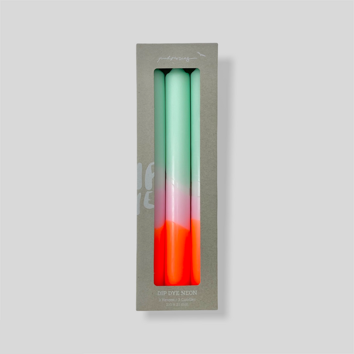 Dip Dye Neon Candles Set of 3 Spring Sorbet