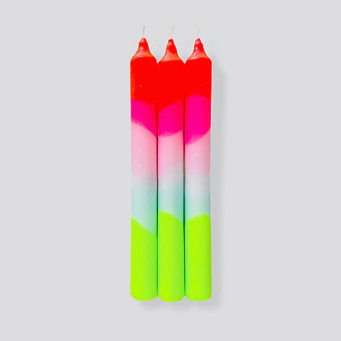 Dip Dye Neon Candles Set of 3 Lollipop Trees