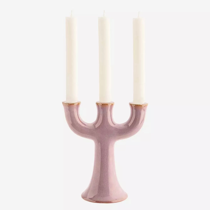 Stoneware Candlestick Lilac